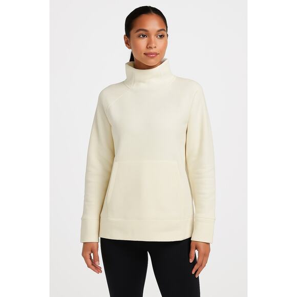 Fabletics Zaylee Eco-Fleece Funnel Neck Top White Women’s Size XS - Picture 1 of 8